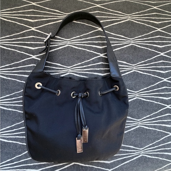 Vintage Gucci Tom Ford Era Black Nylon Small Hobo Shoulder Bag - authentic - Picture 2 of 5